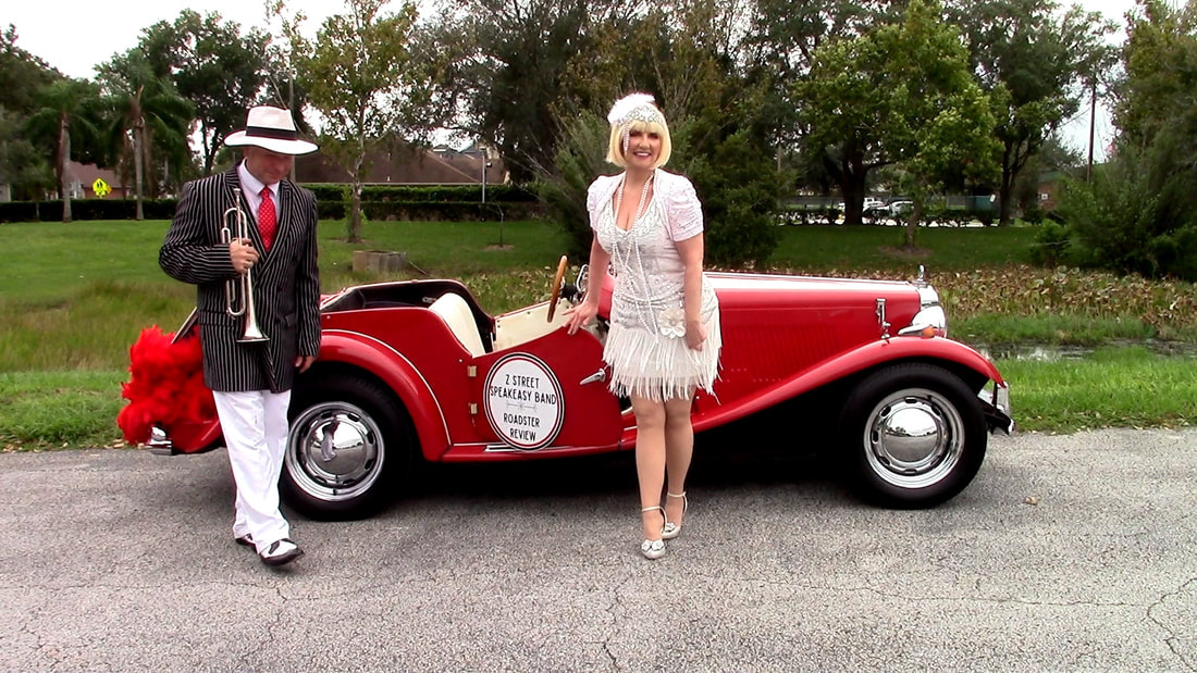 Jazz Band, Swing Band, Gatsby Band, Classic Antique Roadster,  Windermere and Isleworth, Florida.